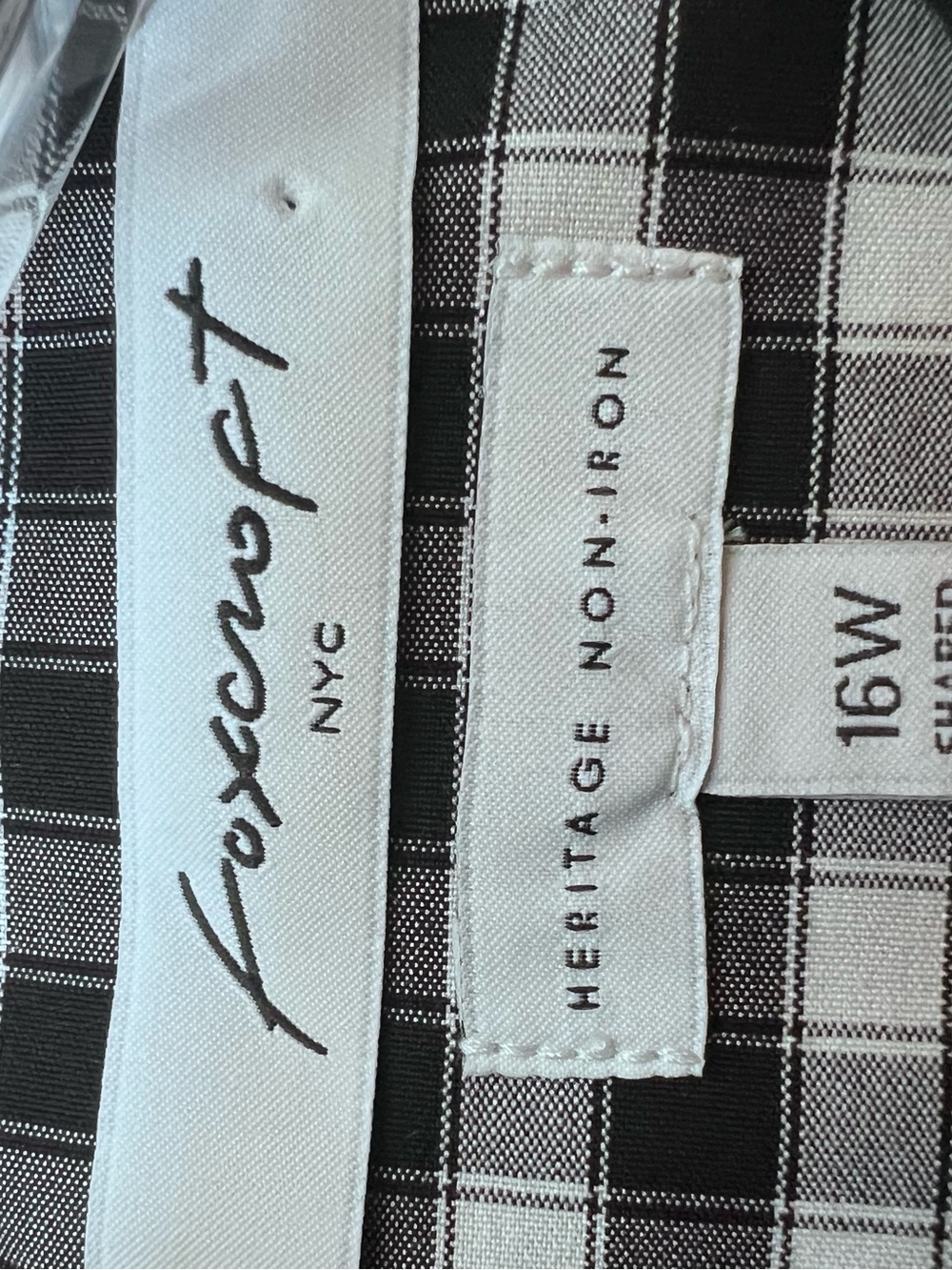 Foxcroft Women's Size 16 Gingham Plaid Button Down Non-Iron Shirt NWT - Picture 7 of 11